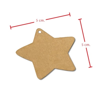ป้ายแขวนดาวสีน้ำตาล 5x4.5 cm. 100 ชิ้น : A004651