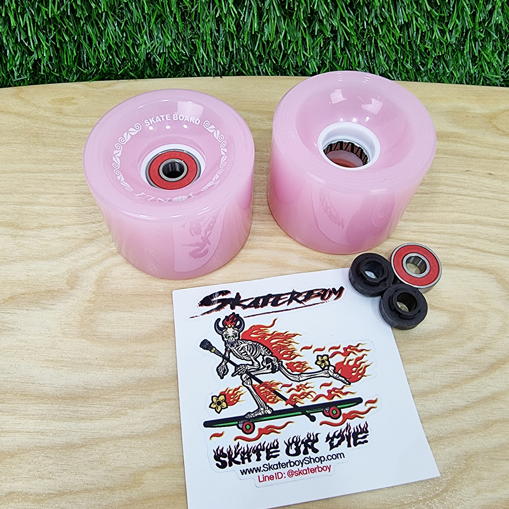 [0316][ลด50%] ล้อสเก็ตบอร์ด สีตามล้อไฟด้านในสีขาว 63x50mm 78A skateboard wheels