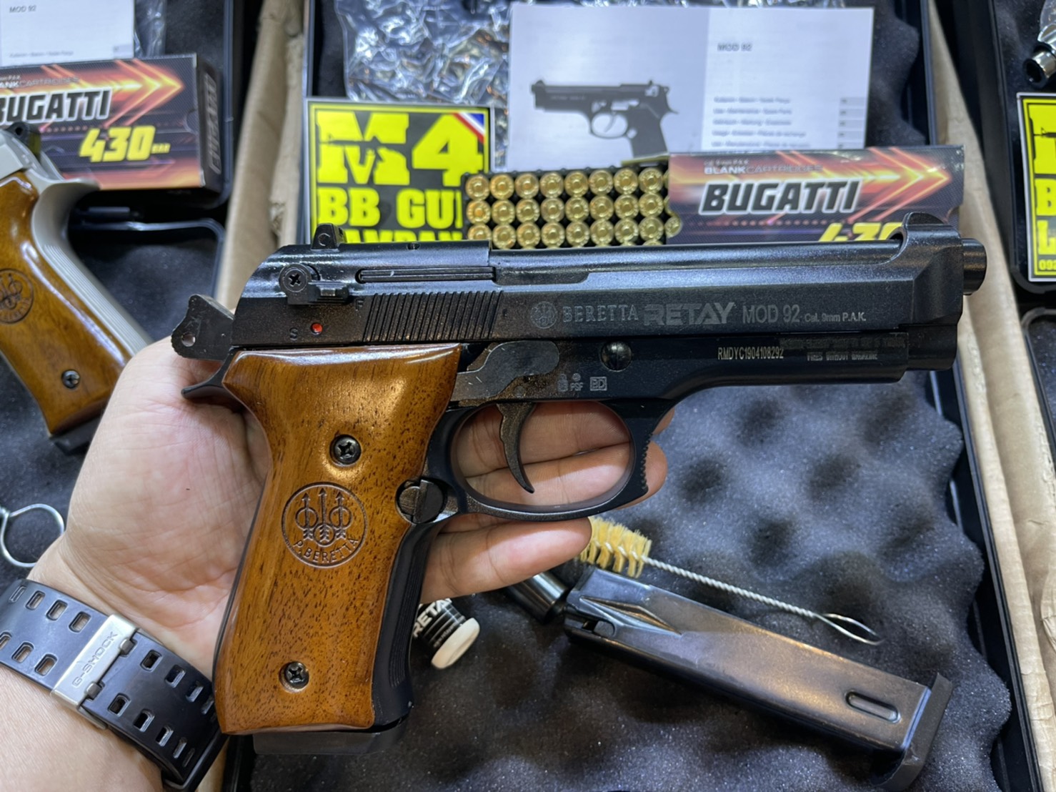 RETAY บาเรทต้า MOD 92 ดำ ด้าม ไม้