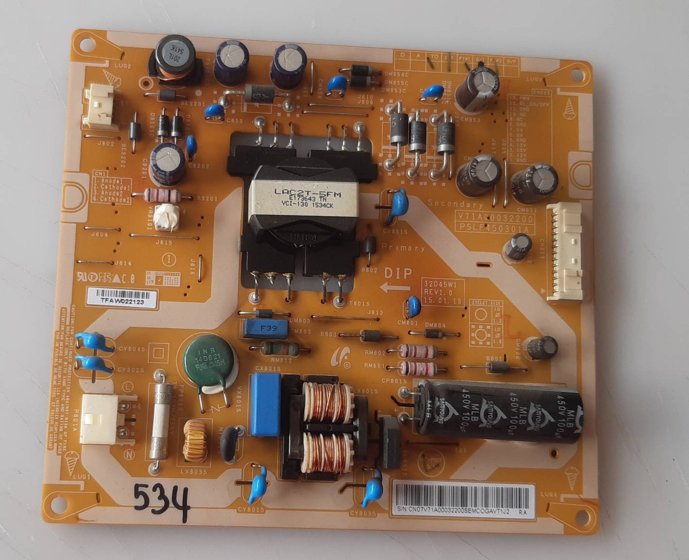 อันที่ 534 TOSHIBA 32L2550VT ซัฟฟลาย V71A00032200 ดีเทสแล้ว