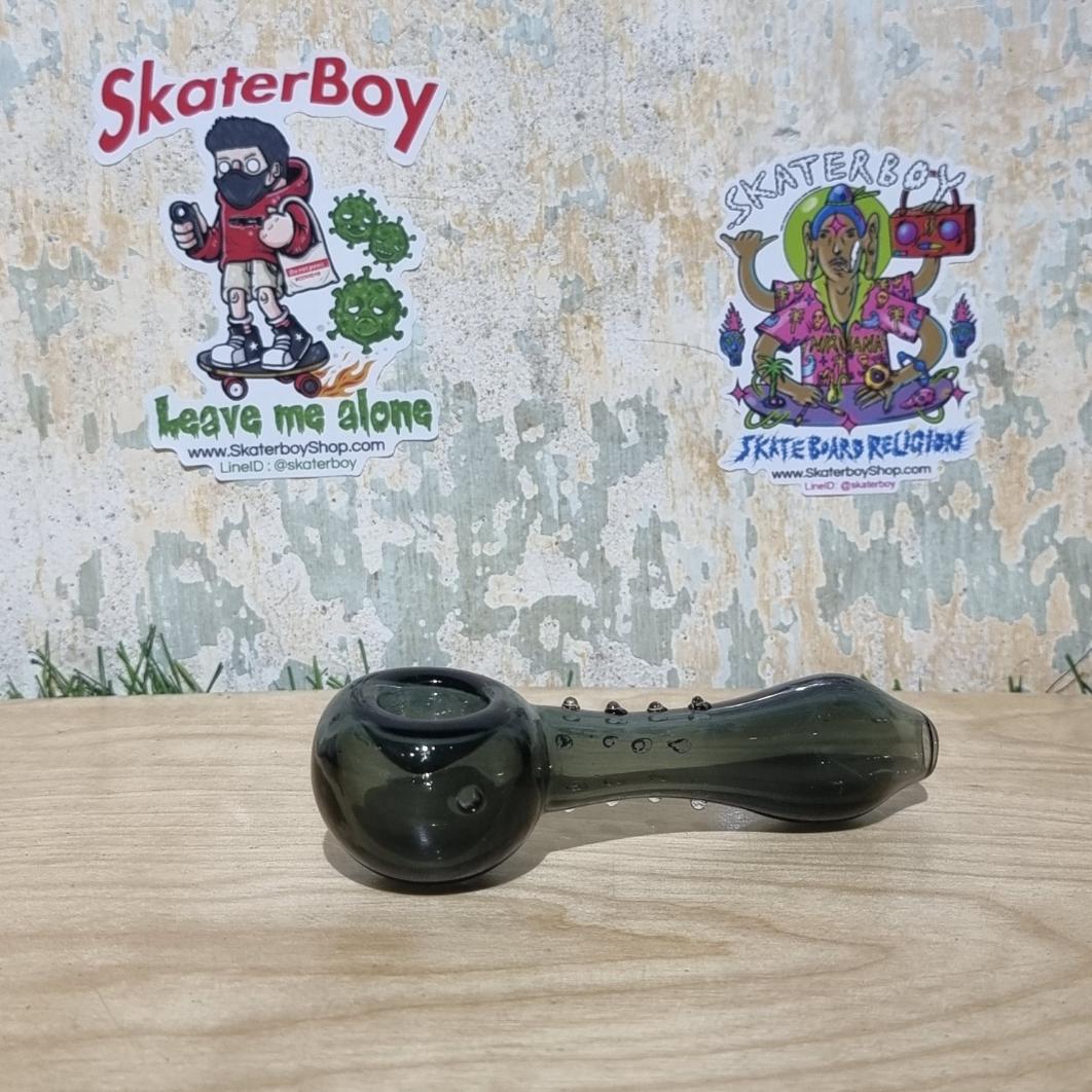 [1006] mini glass pipe พกพา ทรงอ้วน มีโบว ระบายความร้อยได้ดี