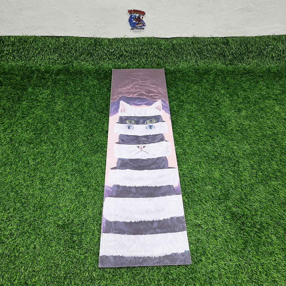 [0304] สติ๊กเกอร์กระดาษทราย ลายแมวกราฟฟิก ขนาด 83x24cm street skateboard Grip tape