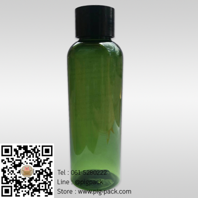 ขวดพลาสติกสีเขียวพร้อมจุกปิดและฝา 100 ml. 20 ชิ้น : 005507