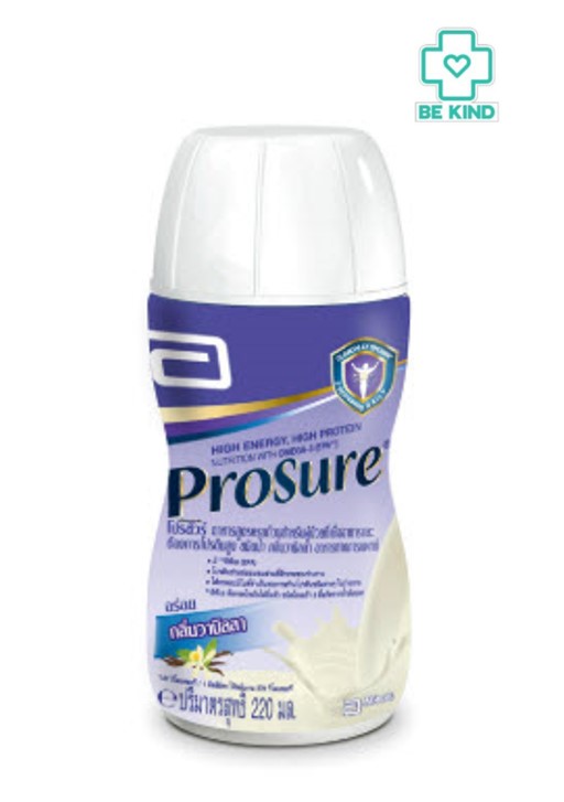 อาหารทางการแพทย์สำหรับผู้ป่วยเบื่ออาหาร โปรตีนสูง PROSURE กลิ่นวานิลลา 220มล. [หมดอายุ:03/22]