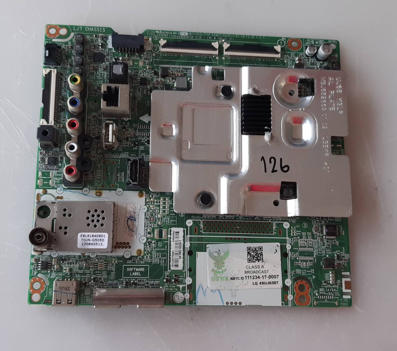 อันที่ 126 LG 49UJ630T ซีสเตร็ม EAX67133404 2แพร 60PIN ดีเทสแล้ว