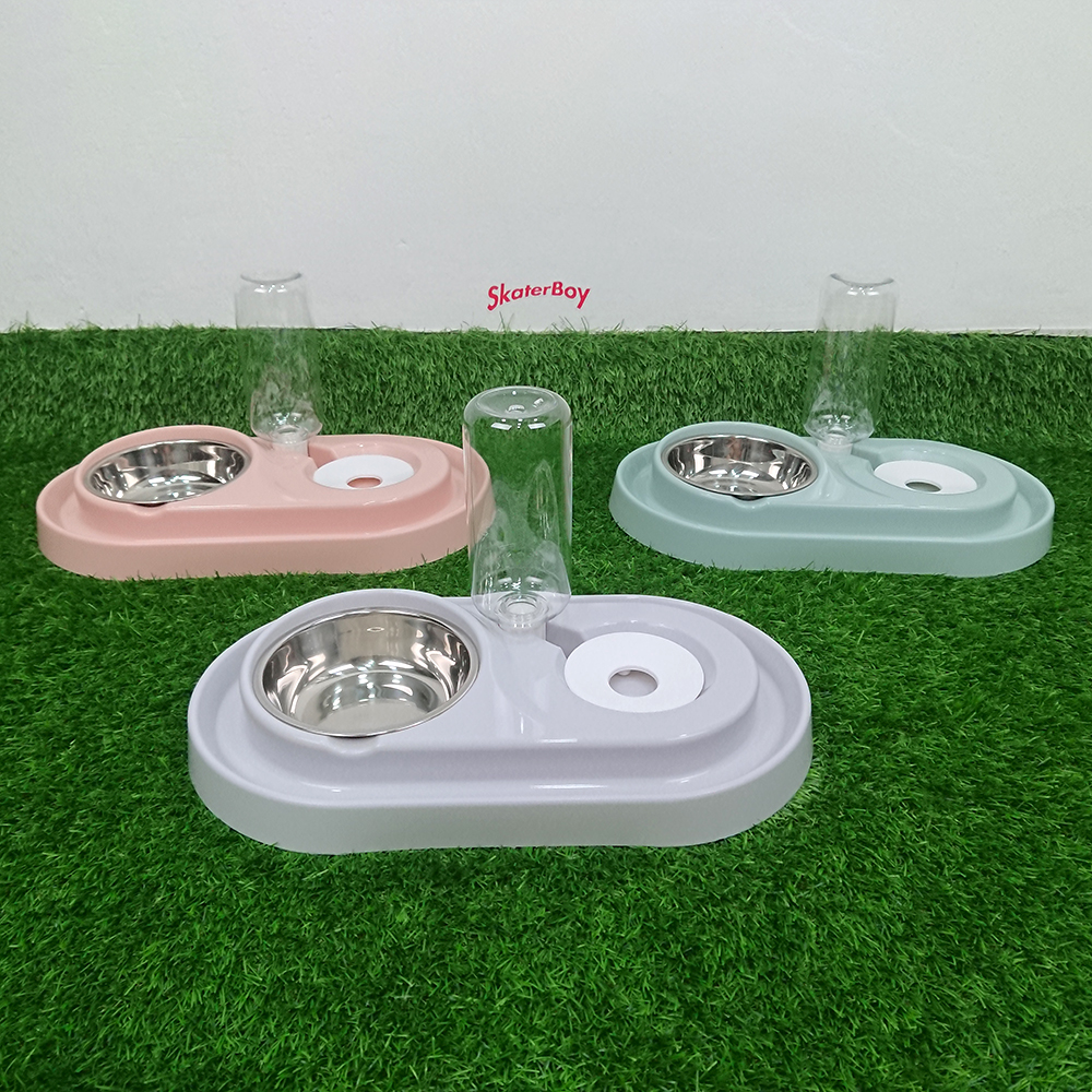 [1100] ชามให้น้ำ ให้อาหารสด สุนัข แมว ทำความสะอาดง่าย มีช่องน้ำหล่อกันมดขึ้น