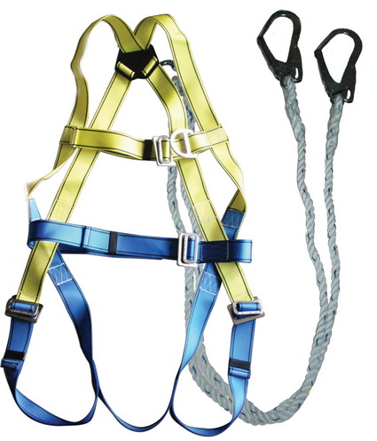 เข็มขัดนิรภัยเต็มตัว รุ่น MS-727+Lanyards 2 Hook