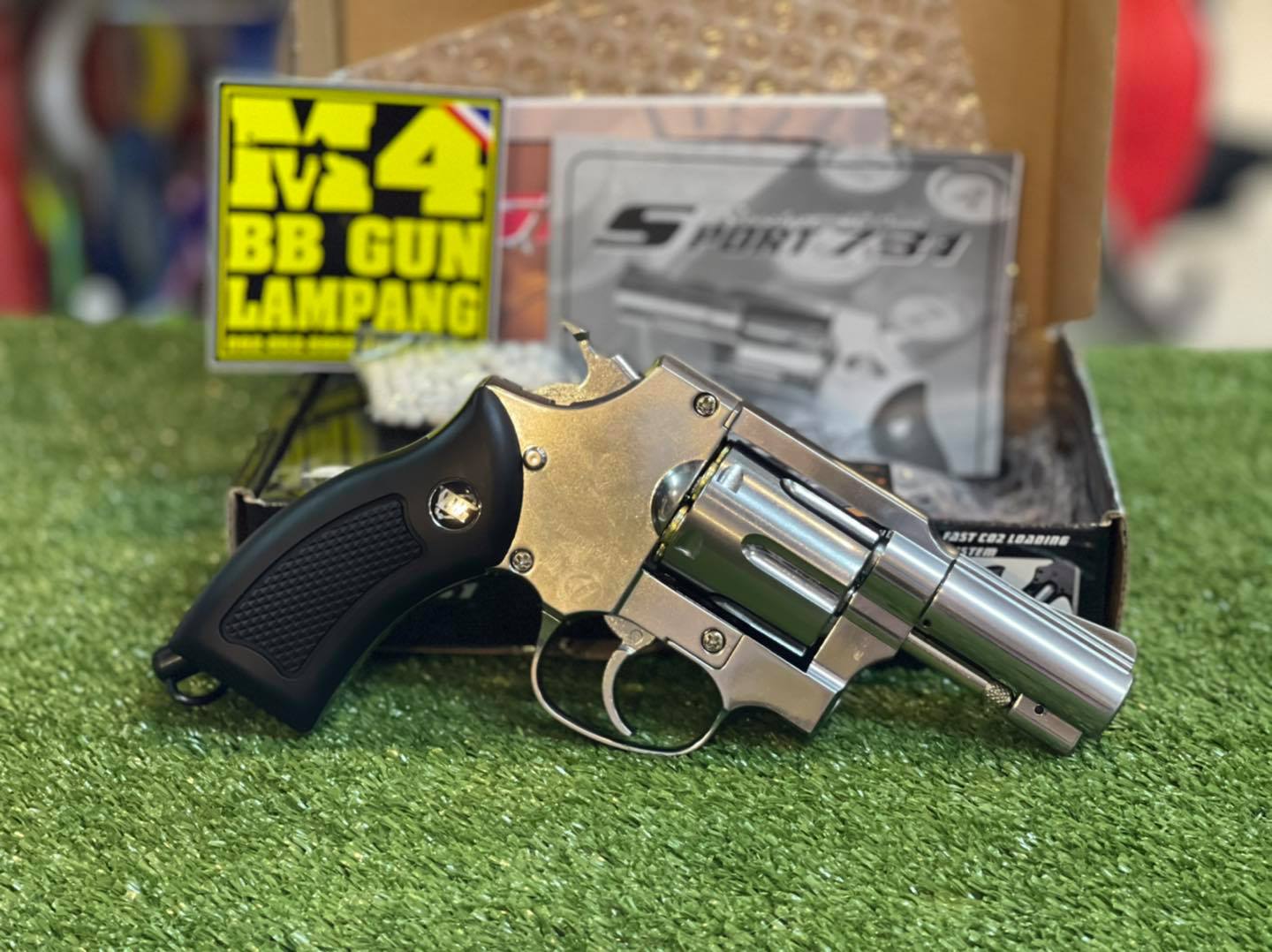 Wingun 731 2.5 นิ้ว ปืนลูกโม่ Co2 – สีเงินด้ามดำ