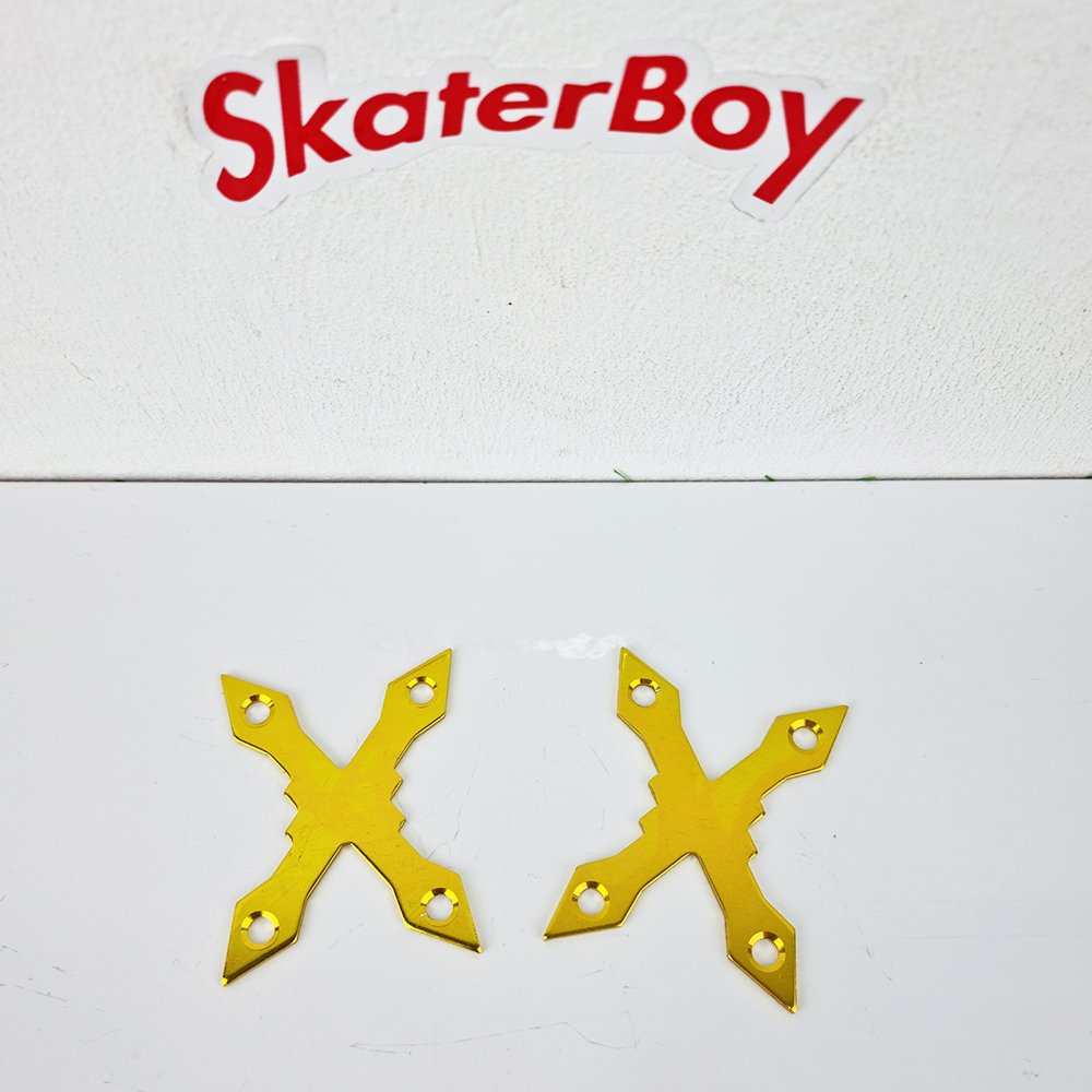 [0302] แผ่นประเก็น รองน็อตยึดทรัค สเก็ตบอร์ด รูในห่าง 6.5 5.5mm ทรงXหัวแหลม ช้วยถนอมไม้