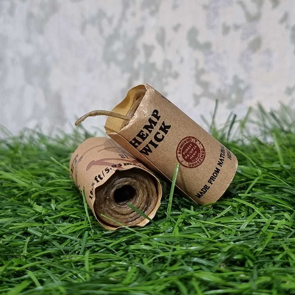 [1007] เทียนขี้ผึ้งธรรมชาติ ด้ายใยกัญชง Beeswax Hemp Natural Candles