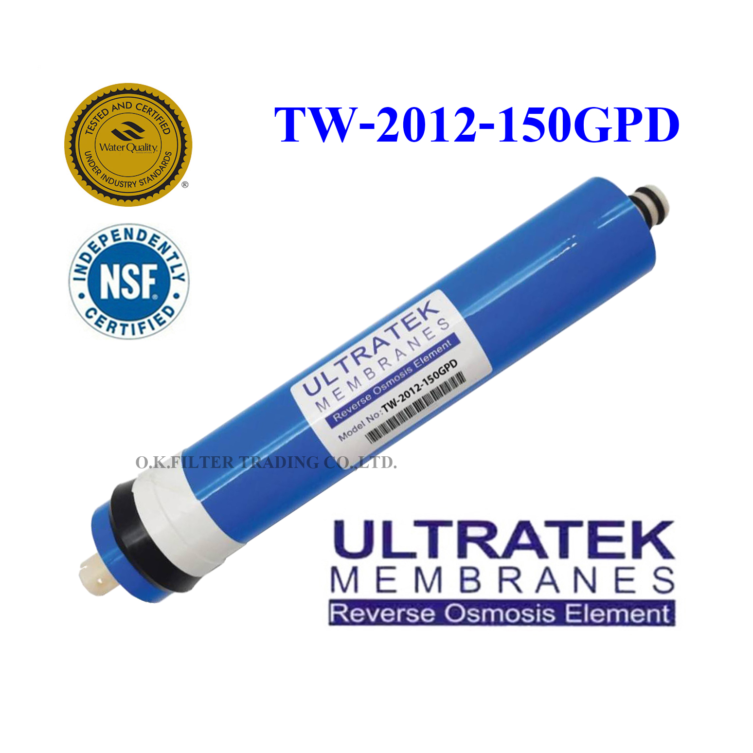ไส้กรองน้ำ RO Membrane TW-2012-150 GPD ULTRATEK