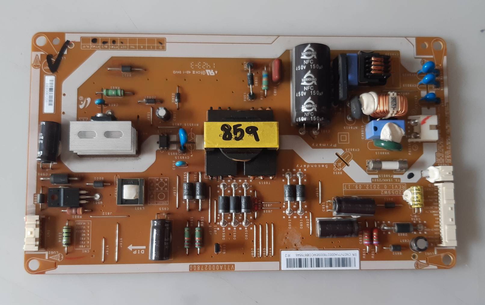 อันที่ 859 TOSHIBA 32L3450VT ซัฟฟลาย V71A00027800 ดีเทสแล้ว