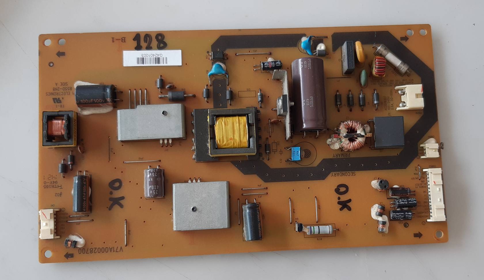 อันที่ 128 TOSHIBA 32P1300VT ซัฟฟลาย V71A00028700 ดีเทสแล้ว