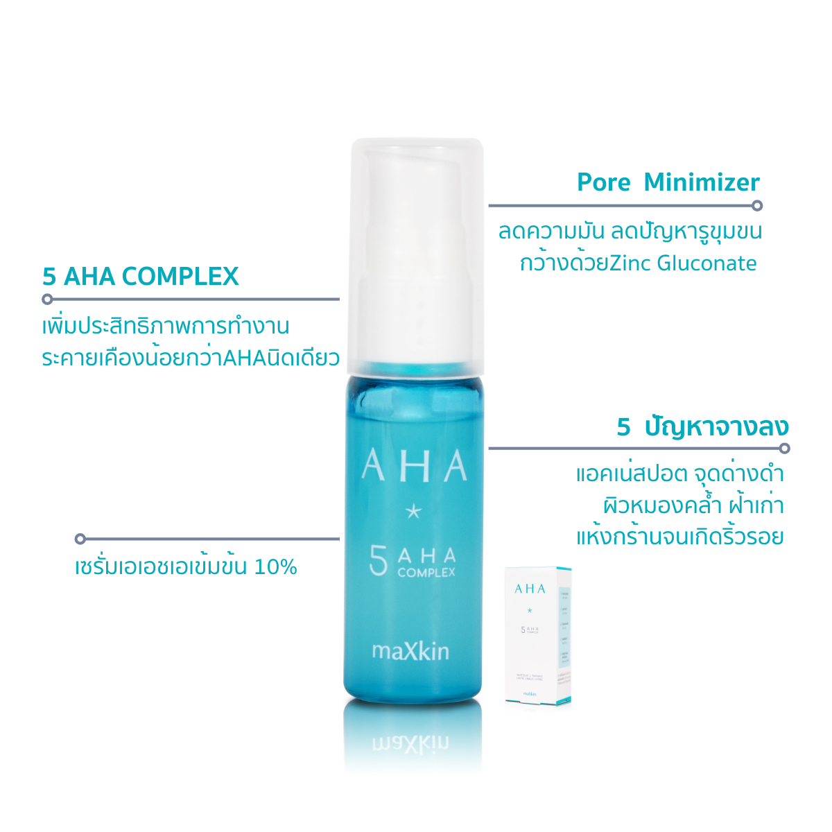 maXkin AHA serum (แม็กสกิน เอเอชเอ เซรั่ม) 16.5 ml.