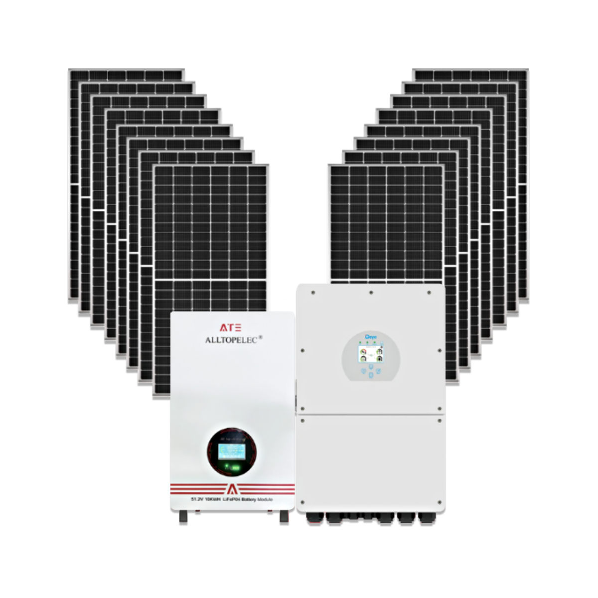 Set Solar Cell Hybrid DEYE 10KW 3PH ชุดโซลาร์เซลล์ระบบไฮบริด พร้อมแบตเตอรี่ ATE51.2V 200Ah