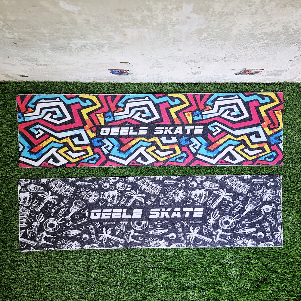 [0304] สติ๊กเกอร์กระดาษทราย 85x23cm ลาย Geele skate
