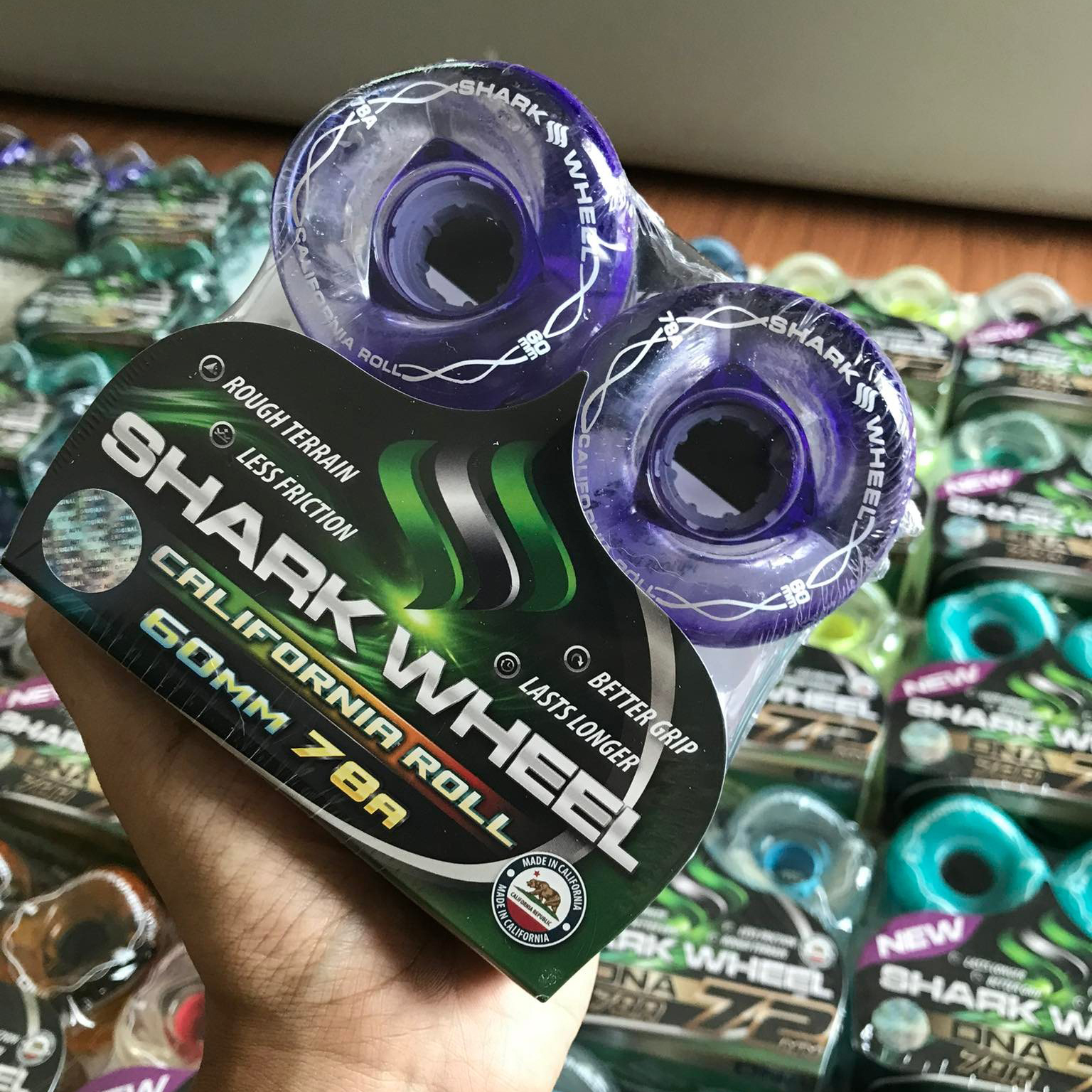 [0316][US] ล้อ shark wheel ขนาด 60mm ความแข็ง 78A ล้อดีดหิน ทางขรุขระ