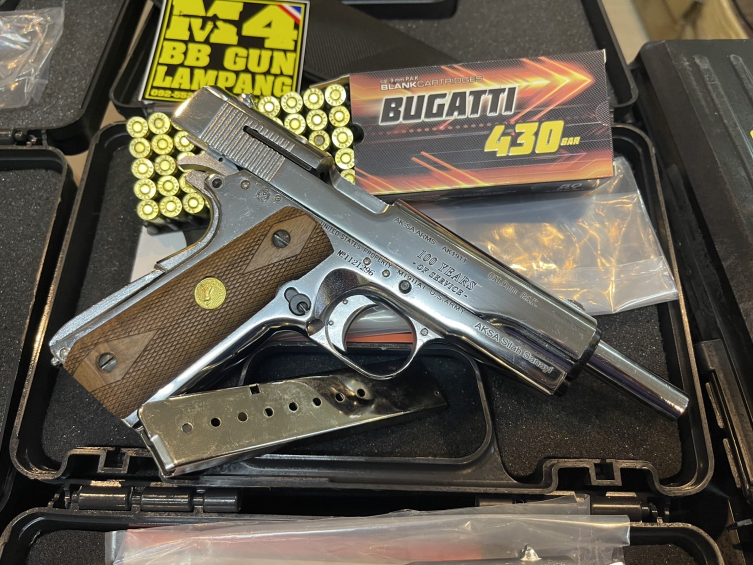 AKSA COLT 1911 ลาย 100 ปี สีเงินเงา