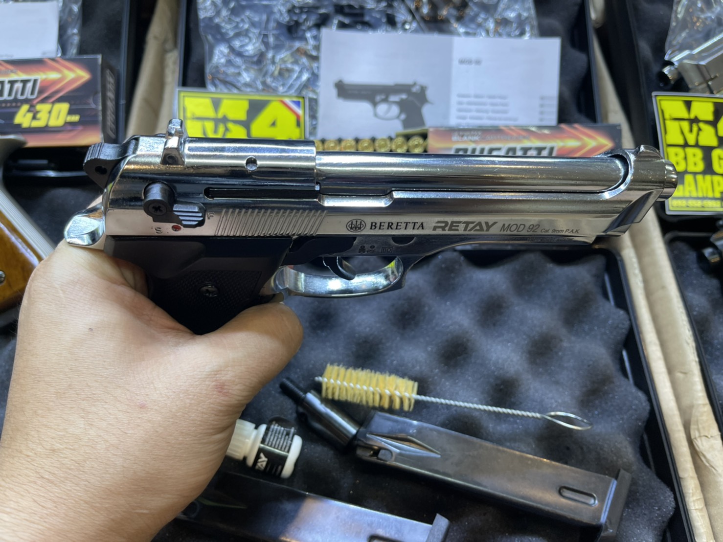 RETAY บาเรทต้า MOD 92 เงินเงา ด้าม ดำ