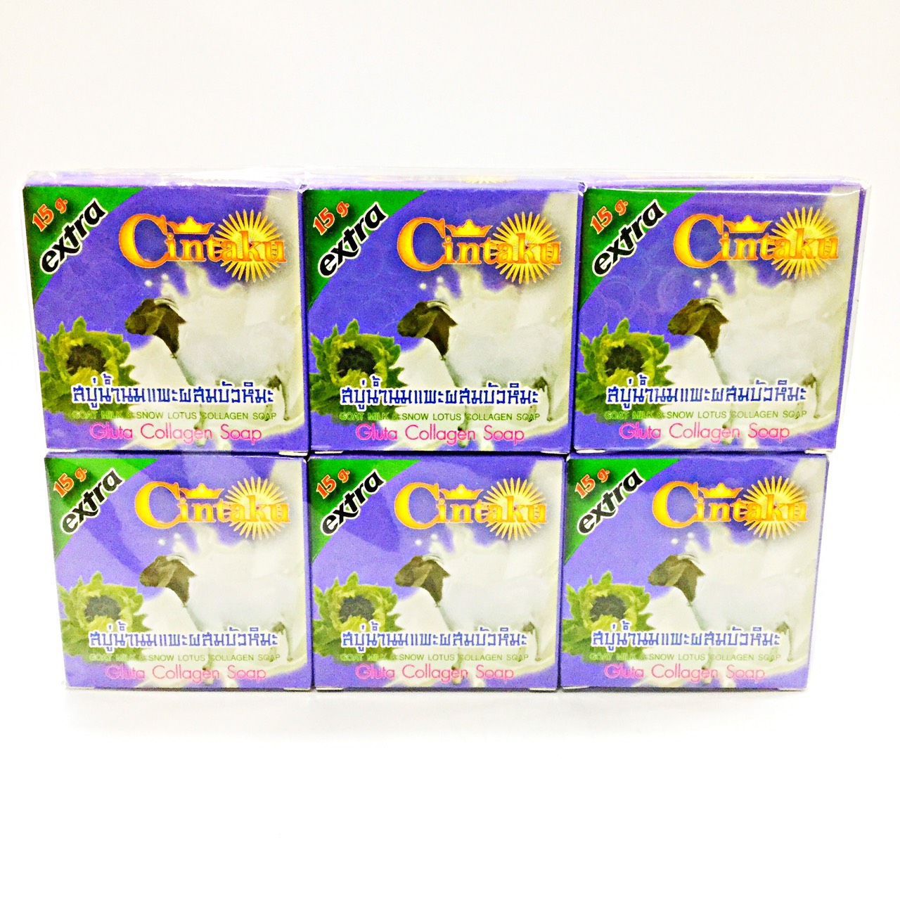 [Cintaku] สบู่ชินทากุ นมแพะผสมบัวหิมะ (P042) แพ็ค12ก้อน 65g.
