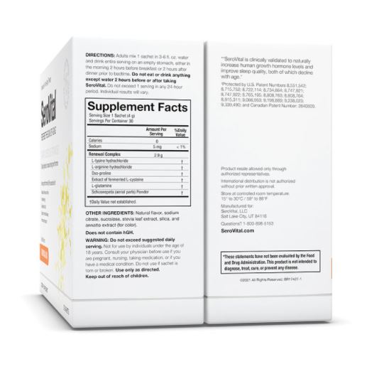 SeroVital Reverse the Signs of Aging Rapid Dissolve Powder 30 Sachets, Tropical Mix 0 กก.