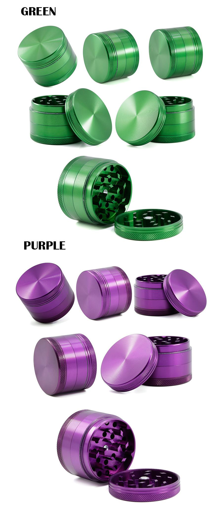 [1002] Grinder ขนาด 50x40mm 4ชั้น ฟันคม งานCNC ที่บดสมุนไพร เครื่องบดสมุนไพร บดกาแฟ ไกเดอร์บด