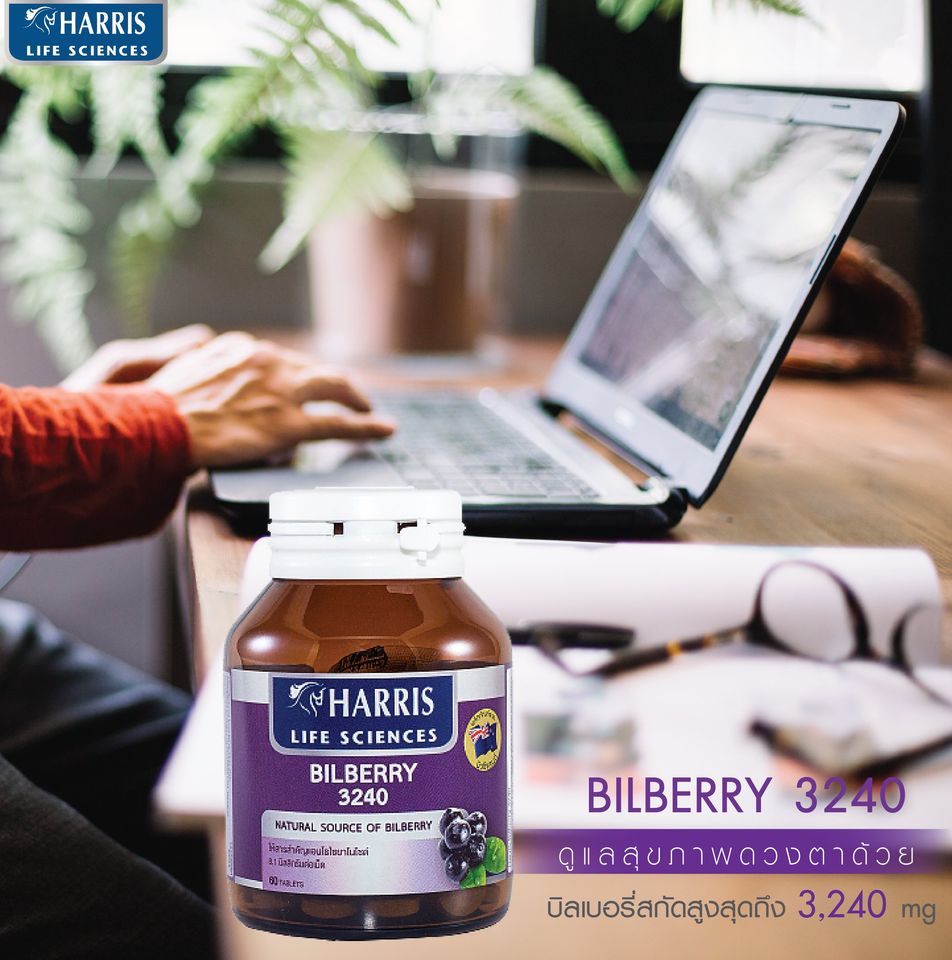 [[📍เมื่อสั่งซื้อสินค้า MAXXLIFE 2ชิ้นขึ้นไป มีของเเถมพิเศษ📍]] HARRIS BILBERRY 3240MG. 60TABS (MAXXLIFE) ดูแลสุขภาพดวงตา ด้วยบิลเบอร์รี่เข็มข้น 3240 มิลลิกรัม