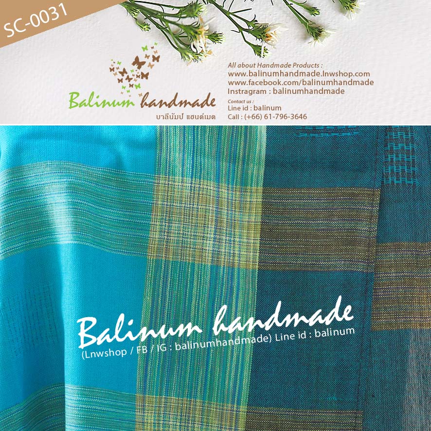 Thai Scarf 100% Pashmina. Very soft and thin fabric, make you feel comfortable and warm. ผ้าพันคอพาสมีน่า 100% โทนฟ้า-น้ำเงิน-เขียว-ดำ ผ้ามีน้ำหนัก เนื้อผ้านุ่ม ลื่น บางเบา ให้ความอบอุ่น รู้สึกสบาย สามารถนำมาพันคอหรือคลุมไหล่ก็ได้ (ใช้ได้ทั้งผู้หญิงและผู้ ฟ้า (Blue)