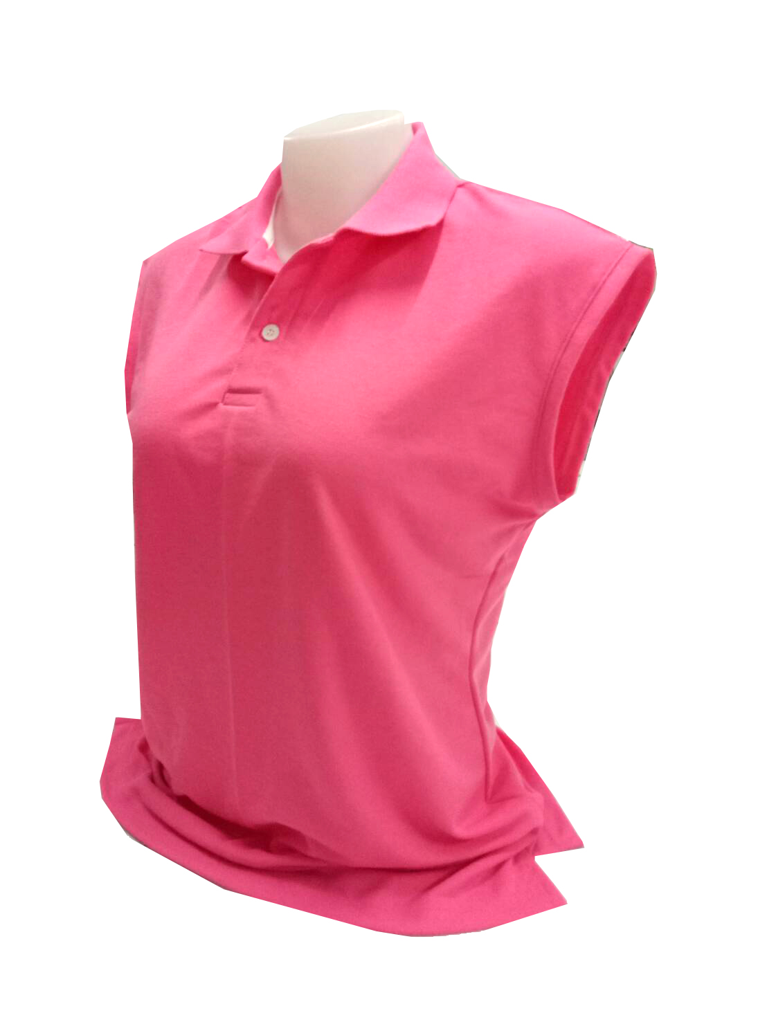 เสื้อโปโล แขนกุด สีชมพู