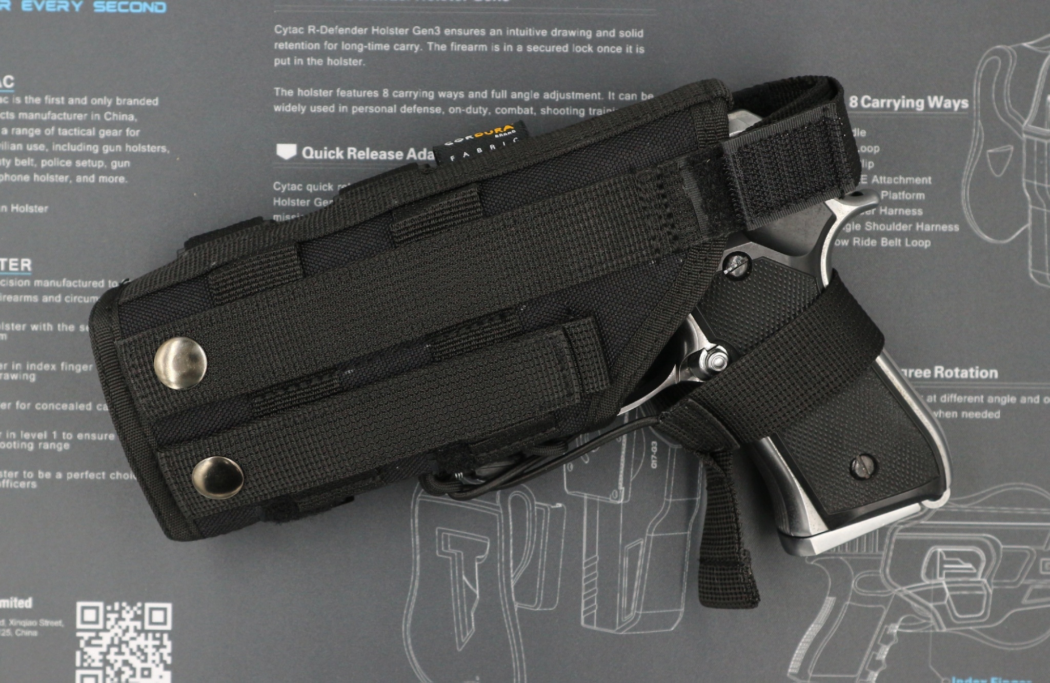 ซองปืนผ้า Cordura ติดเวส (K0280)