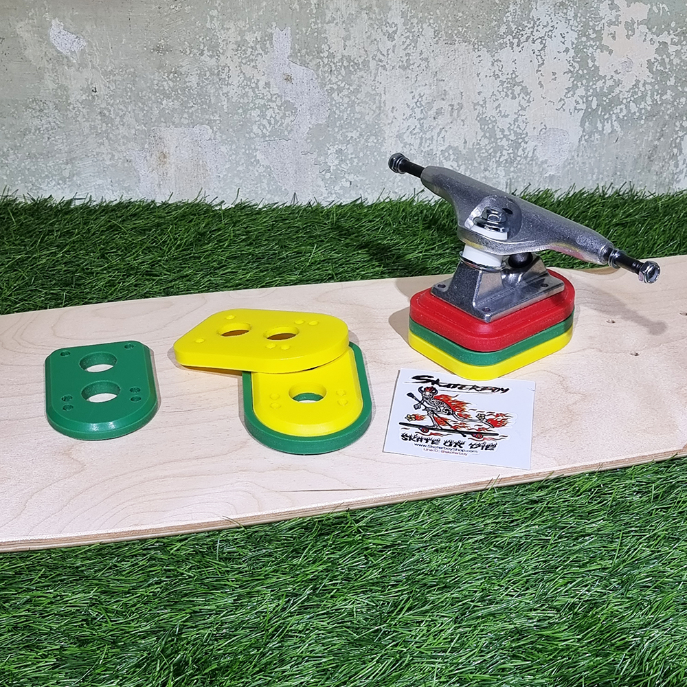 [0311] แผ่นรองทรัค PE สาย Custom ปรับแต่งความสูง 10-35mm เขียว เหลือง แดง น้ำเงิน ขาว