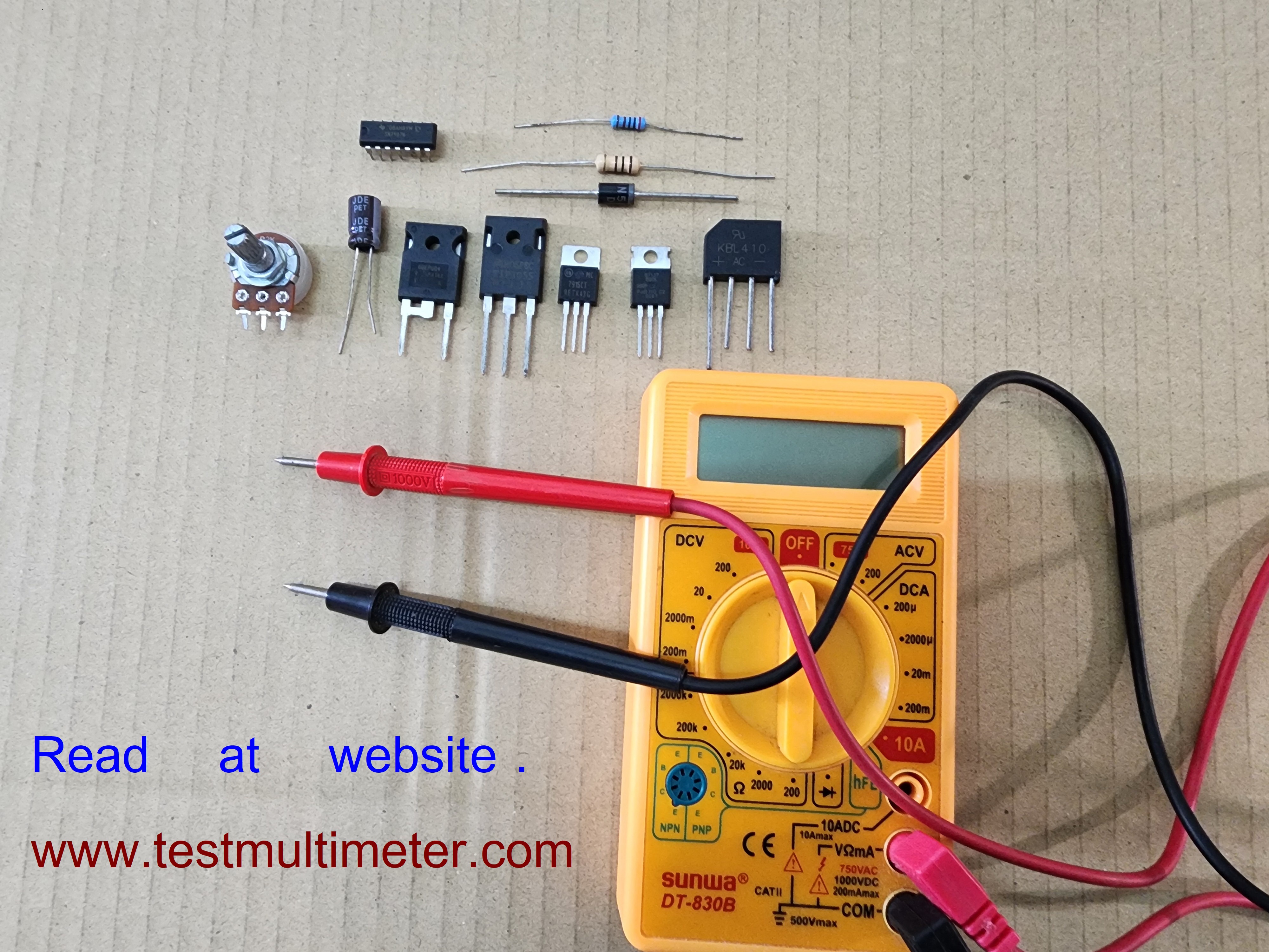 Test electronic devices with multimeter 