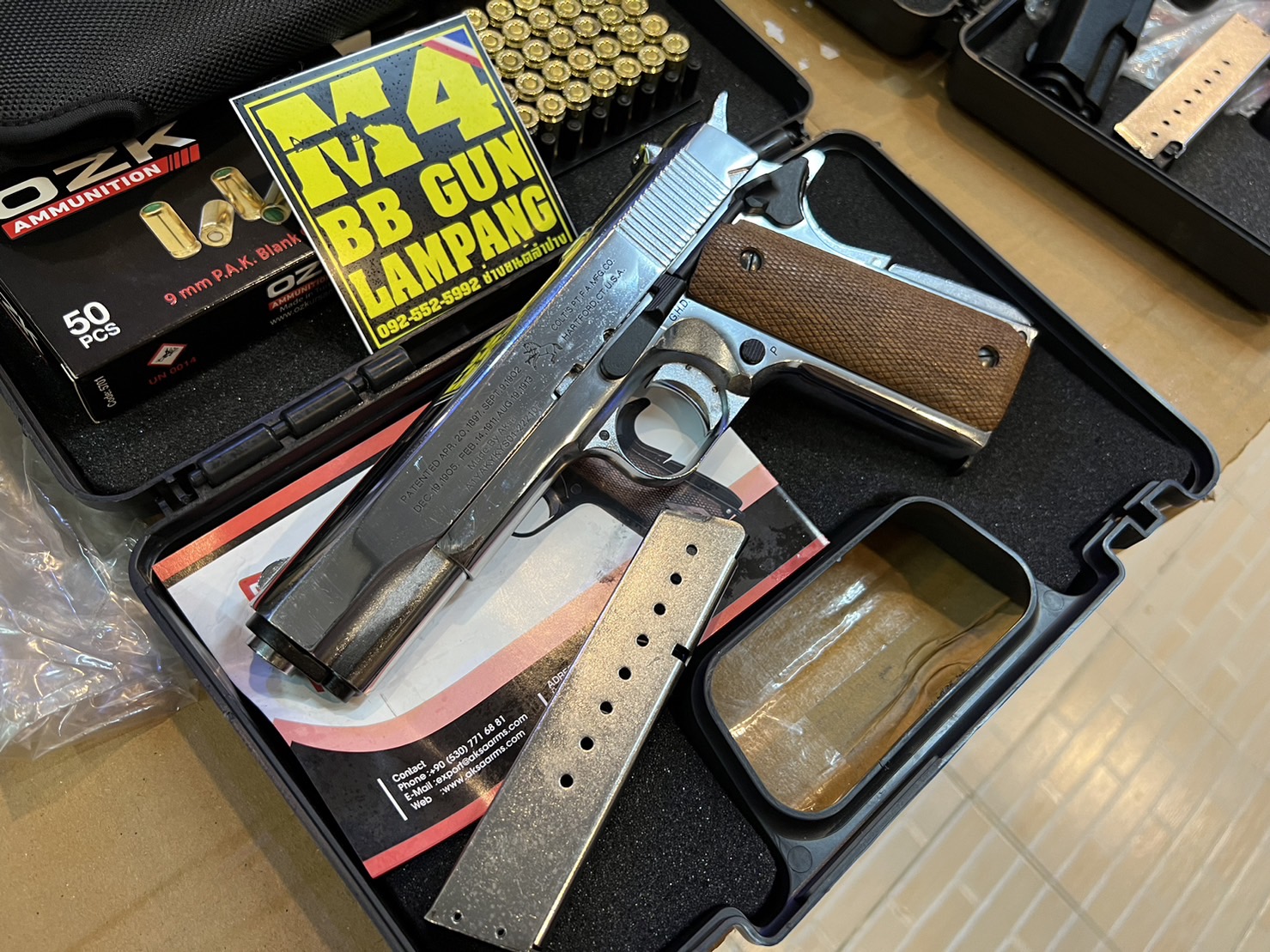 AKSA COLT 1911 ลาย 100 ปี สีเงินเงา