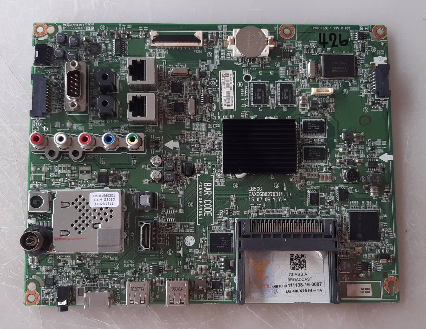อันที่ 426 LG 49LX761H ซีสเตร็ม EAX66802703 ดีเทสแล้ว