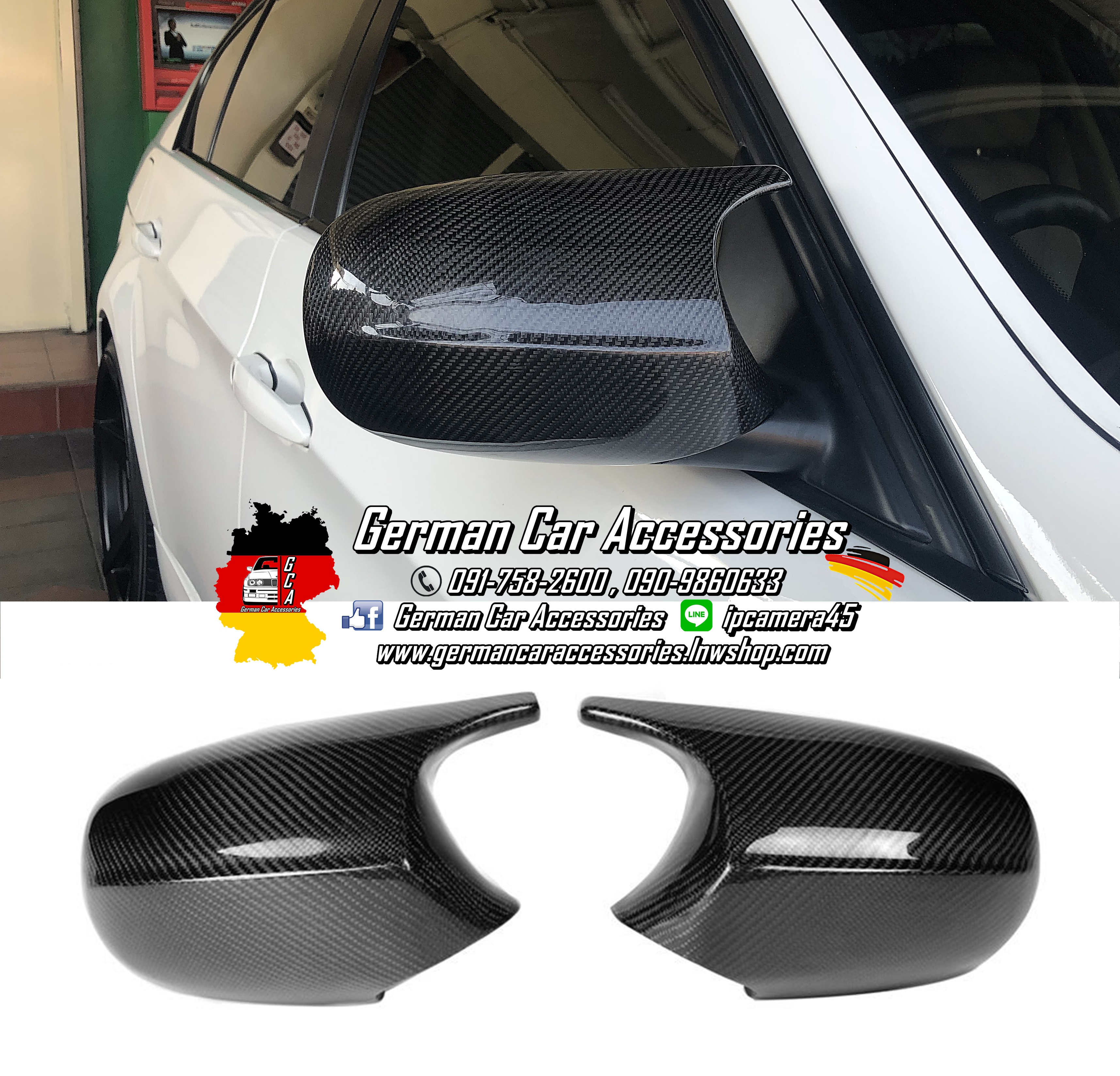 ครอบกระจกCarbonแท้ BMW E90 LCI ทรงM