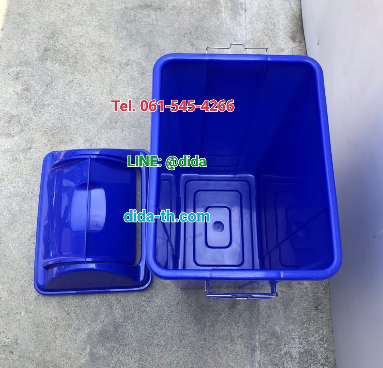ถังขยะแยกประเภท ฝาแกว่ง ทรงเหลี่ยม 50 ลิตร