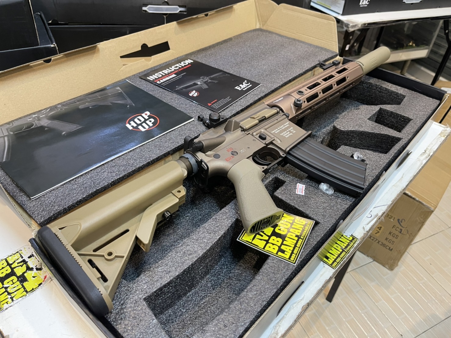 E&C 108 S2 : HK416 RAHG 10.5" สีทราย บอดี้โลหะ Gen 2