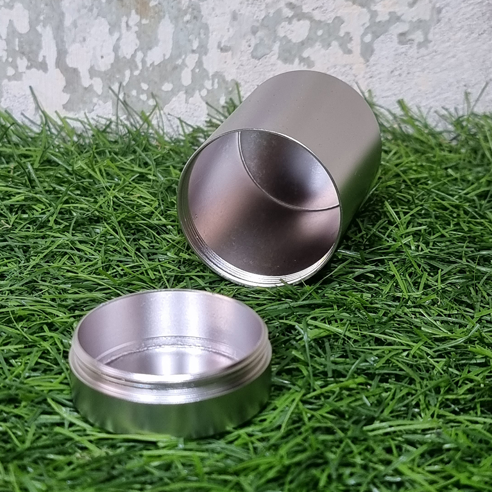 [1003] กล่องเก็บสมุนไพร กลม 2ขนาด Aluminum กันชื้น กันฝุ่น เก็บยา