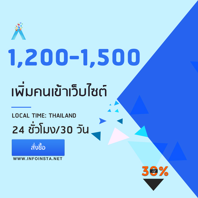 เพิ่มคนเข้าเว็บ ปั่นสถิติเว็บ 1,200-1,500 IP