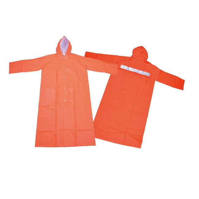 เสื้อกันฝน สีส้ม แบบมีแถบสะท้อนแสง