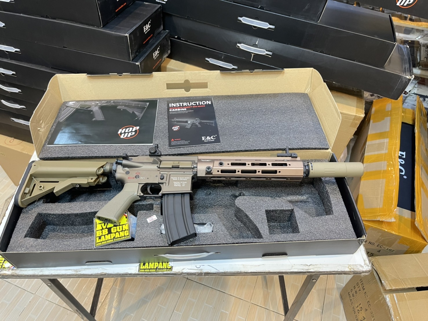 E&C 108 S2 : HK416 RAHG 10.5" สีทราย บอดี้โลหะ Gen 2