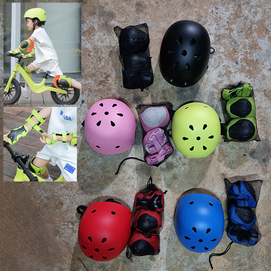 [0101] ชุดสนับ และ หมวกกันน็อค สำหรับเด็ก 15-40kg skateboard surfskate rollerskate สนับเด็ก ชุดป้องกันเด็ก
