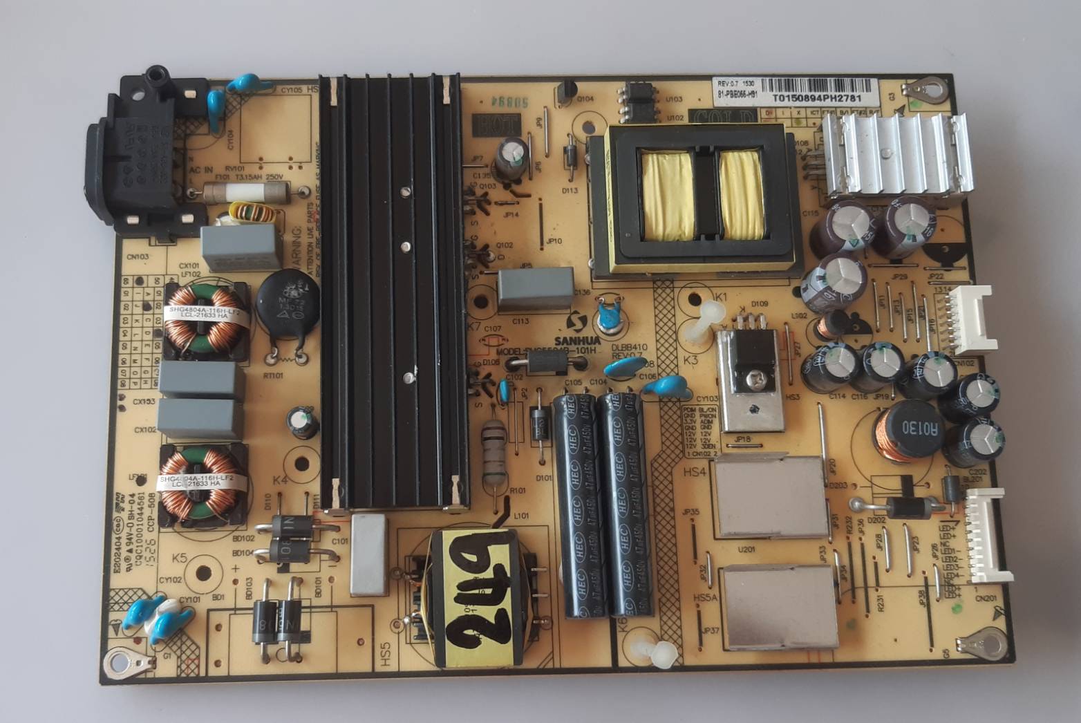 อันที่ 249 TCL 55D2730 ซัฟฟลาย SHG5504B-101H CQC10001044561 81-PBE005-H91 ดีเทสแล้ว