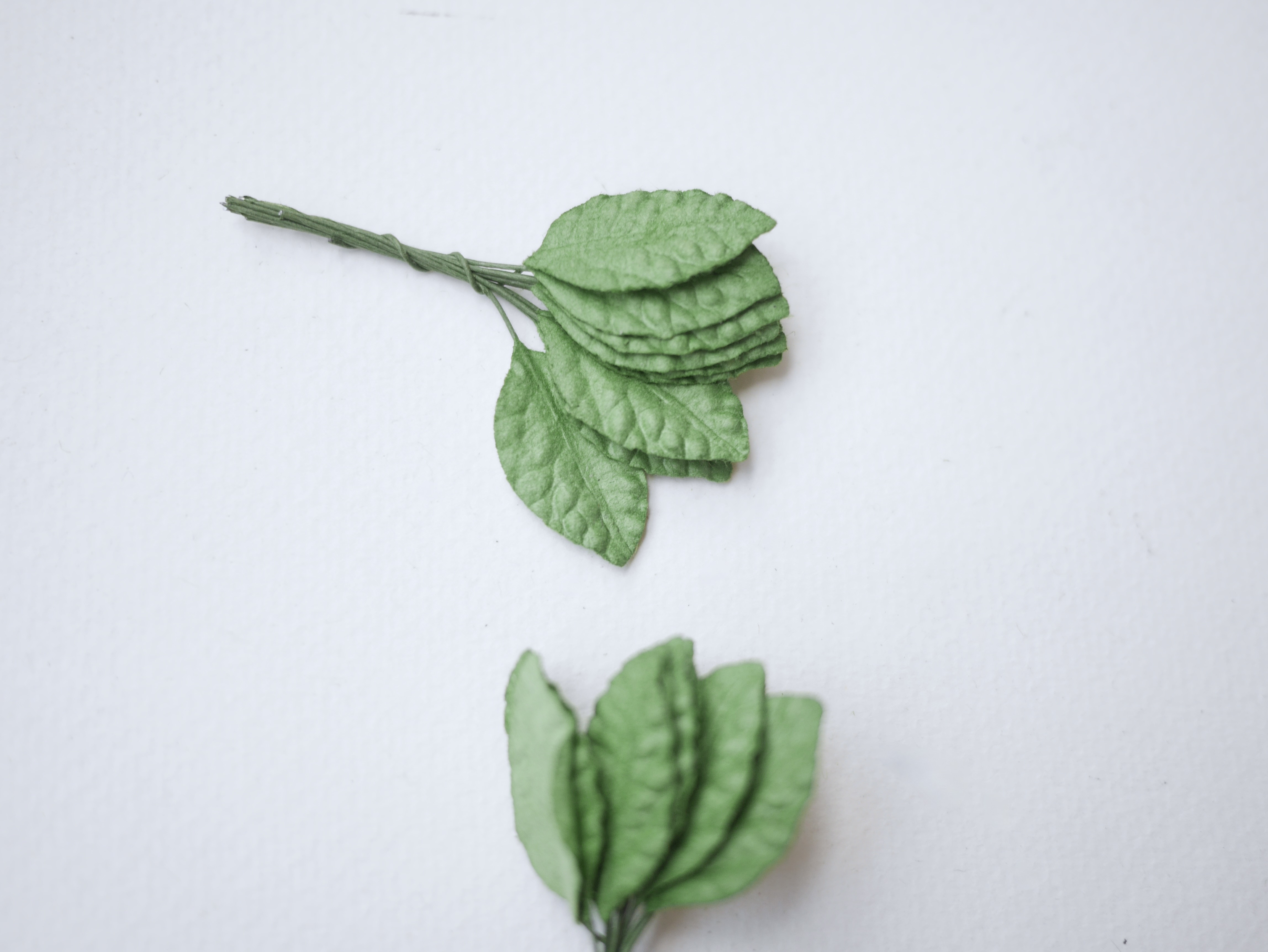 ใบไม้กระดาษ ใบไม้กระดาษสา ราคาส่ง,ใบไม้กุหลาบกระดาษ สำหรับดอกมะลิกระดาษสา ใบไม้ประดิษฐ์ สำหรับตกแต่ง หรืองานแต่งงาน สีเขียว ขนาด 2.5x1.5 cm. จำนวน 100 ใบ