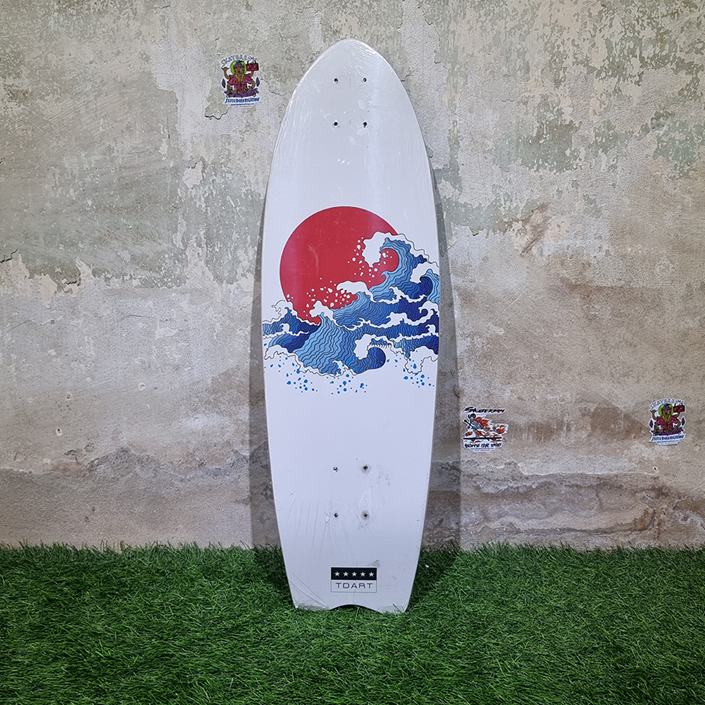 [0301][พร้อมส่ง]บอร์ดไม้สเก็ตบอร์ด Surf skate deck ขนาด 32"x10" ลายสวยงาม พร้อมติดกระดาษทรายแล้ว