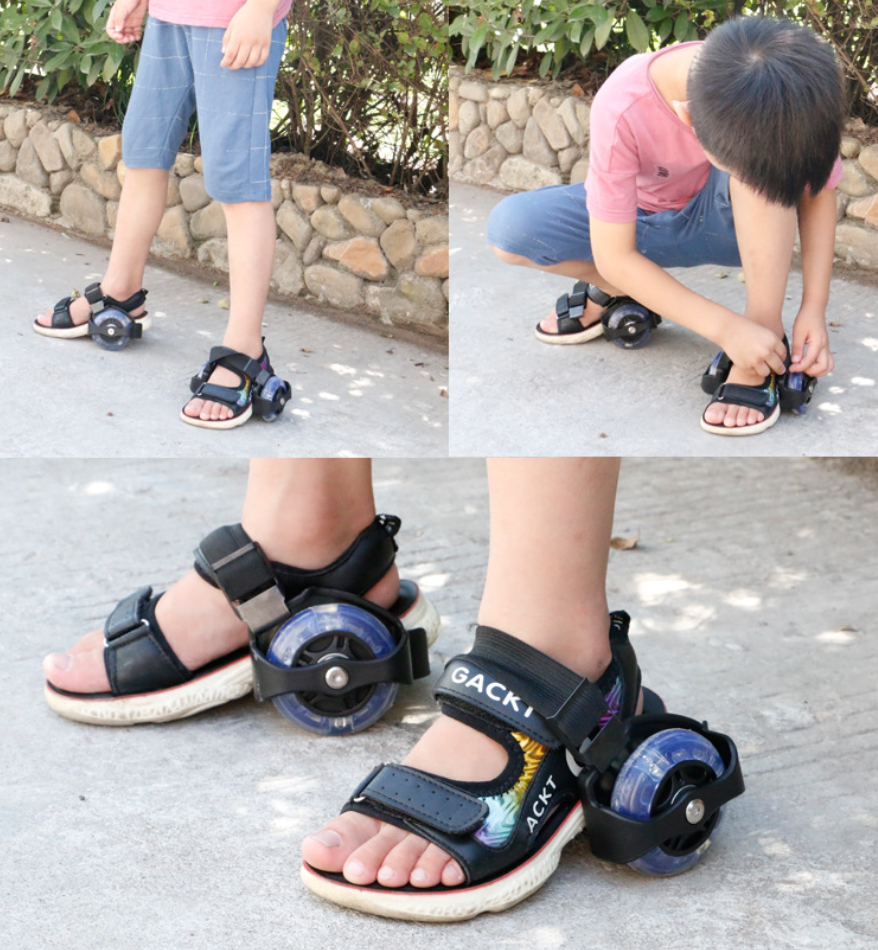[0231] สเก็ตติดรองเท้า ถอดง่าย ควบคุมง่าย สำหรับเด็ก ใช้แทนเดิน PVC