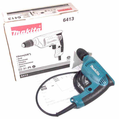 MAKITA สว่านไฟฟ้า กำลังไฟ 450 วัตต์ รุ่น 6413 มีฉนวนสองชั้น ปรับซ้ายขวาได้ หัวสว่านแบบสวมเร็ว