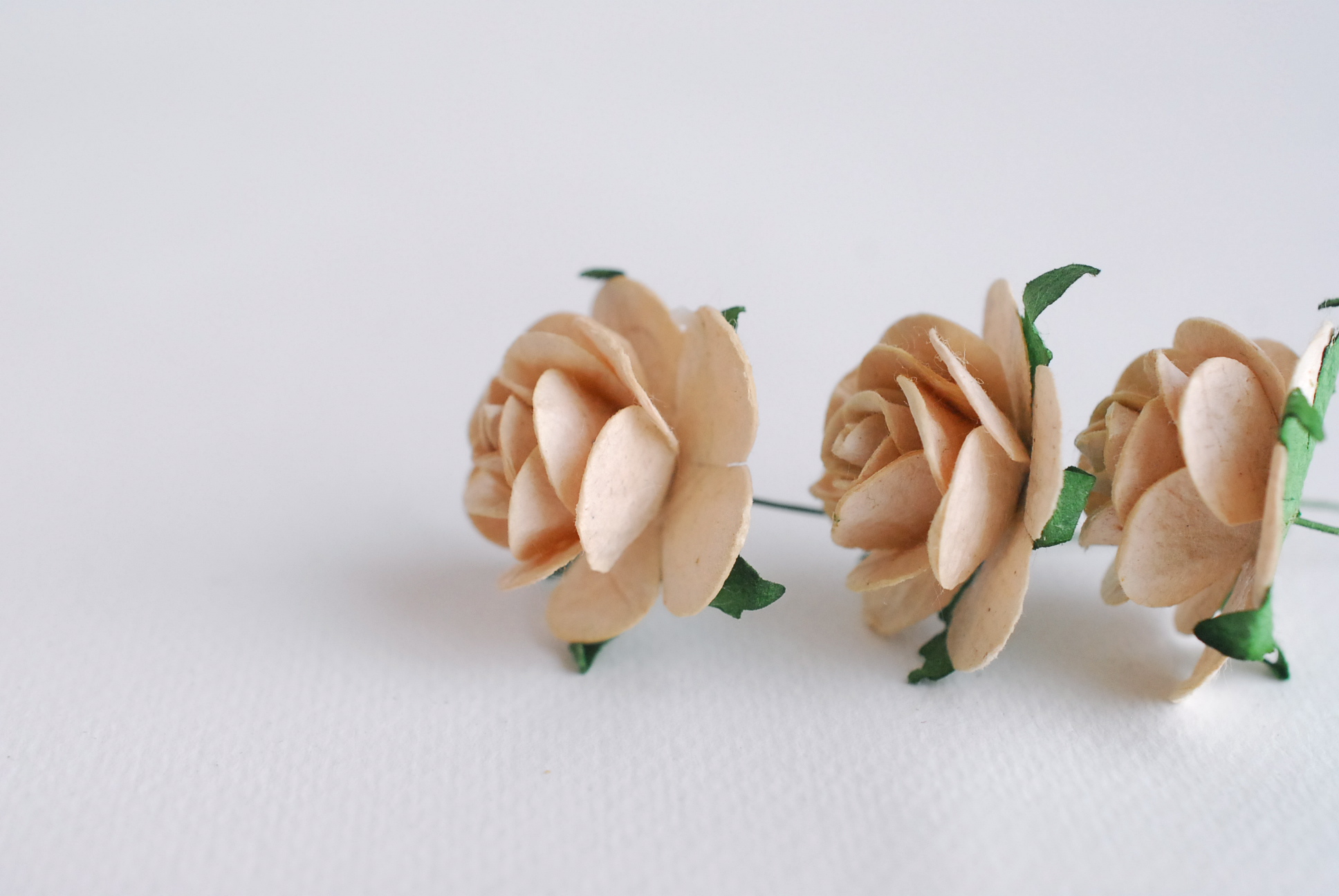 ดอกไม้กระดาษ ดอกไม้กระดาษสา ราคาส่ง,ดอกไม้กุหลาบกระดาษ ดอกกุหลาบกระดาษสา ดอกไม้ประดิษฐ์ สำหรับตกแต่ง หรืองานแต่งงาน สีน้ำตาลอ่อน (สีเบจ) ขนาด 2.5 cm. จำนวน 50 ดอก