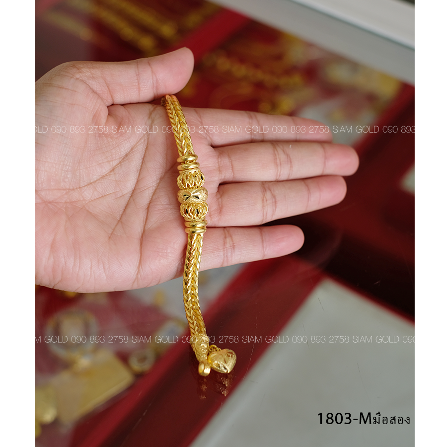(M-มือสอง) สร้อยข้อมือ สี่เสาคั่นโอ่งฉลุ 3 บาท