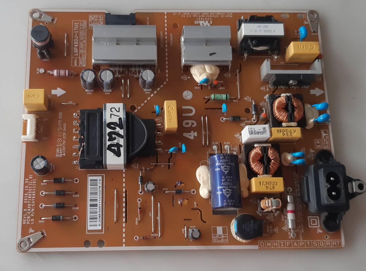 อันที่ 472 LG 49UJ630T 49UK6320PTE ซัฟฟลาย EAY64511101 EAX67189201(1.6) ดีเทสแล้ว